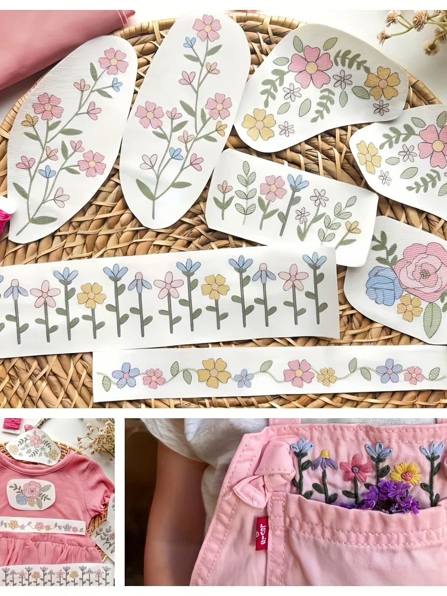1 Set of 8pcs Colorful Graphic - Embroidery Stabilizer Backing 评论和价格