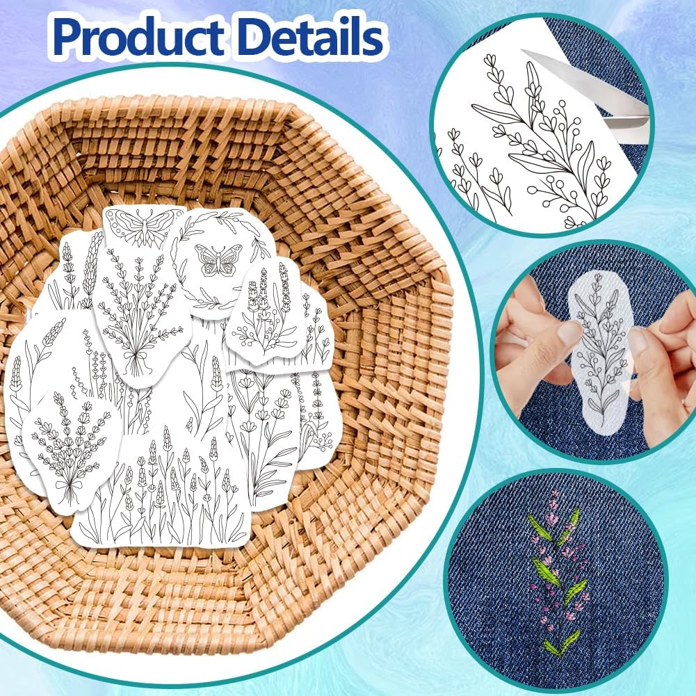 Lavender Flower Butterfly Wate - Embroidery Stabilizer Backing 评论和价格